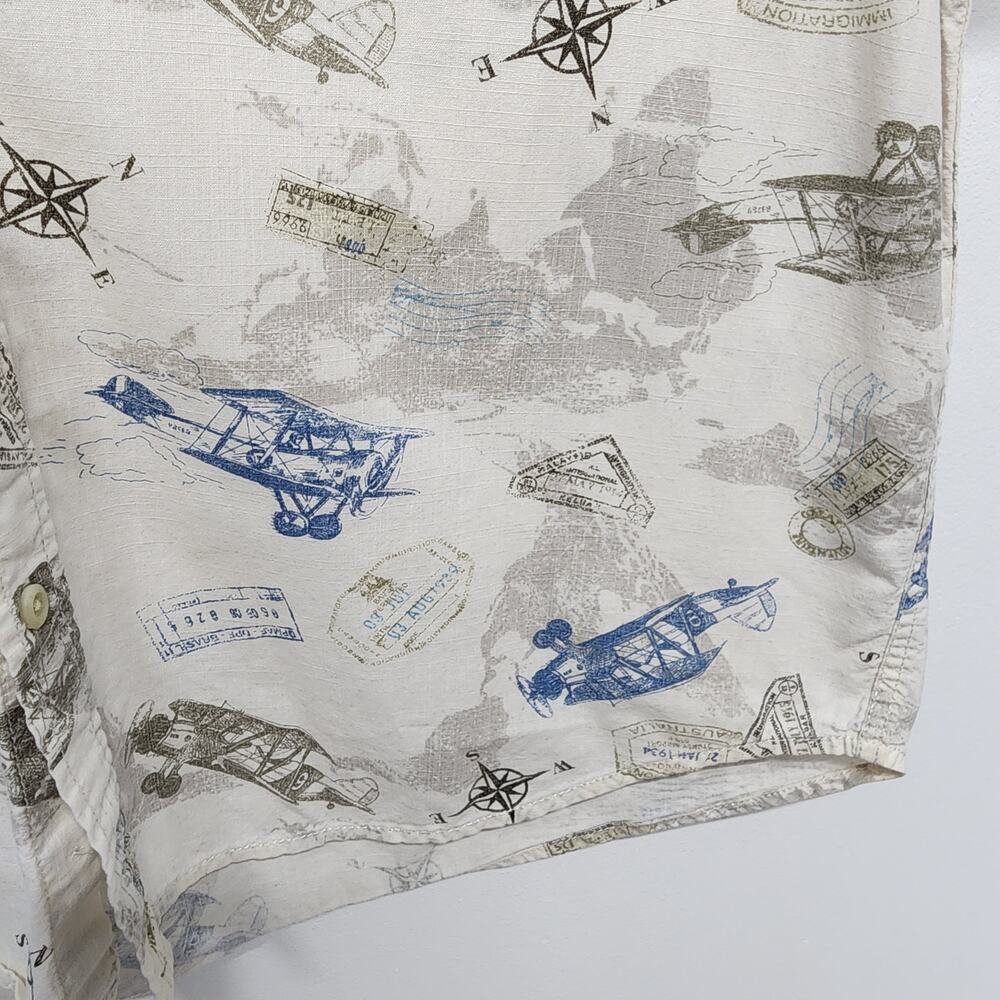 Vintage Basic Editions Airplane Button Front Shir… - image 5